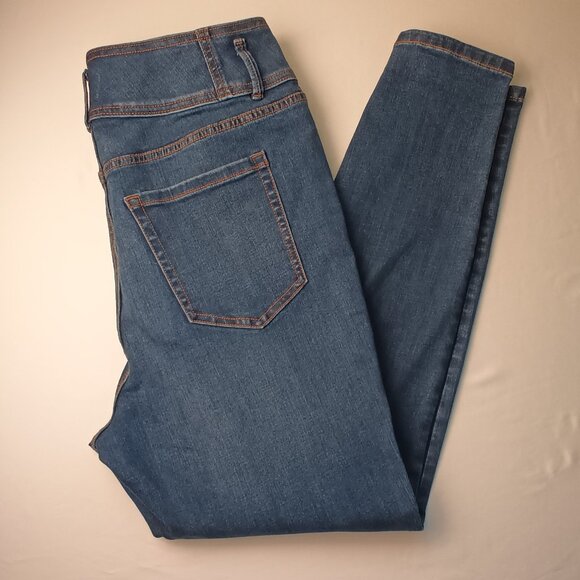 Lane Bryant Denim Jeans Size 14 High Rise Skinny Leg Medium Dark Wash - Picture 1 of 10